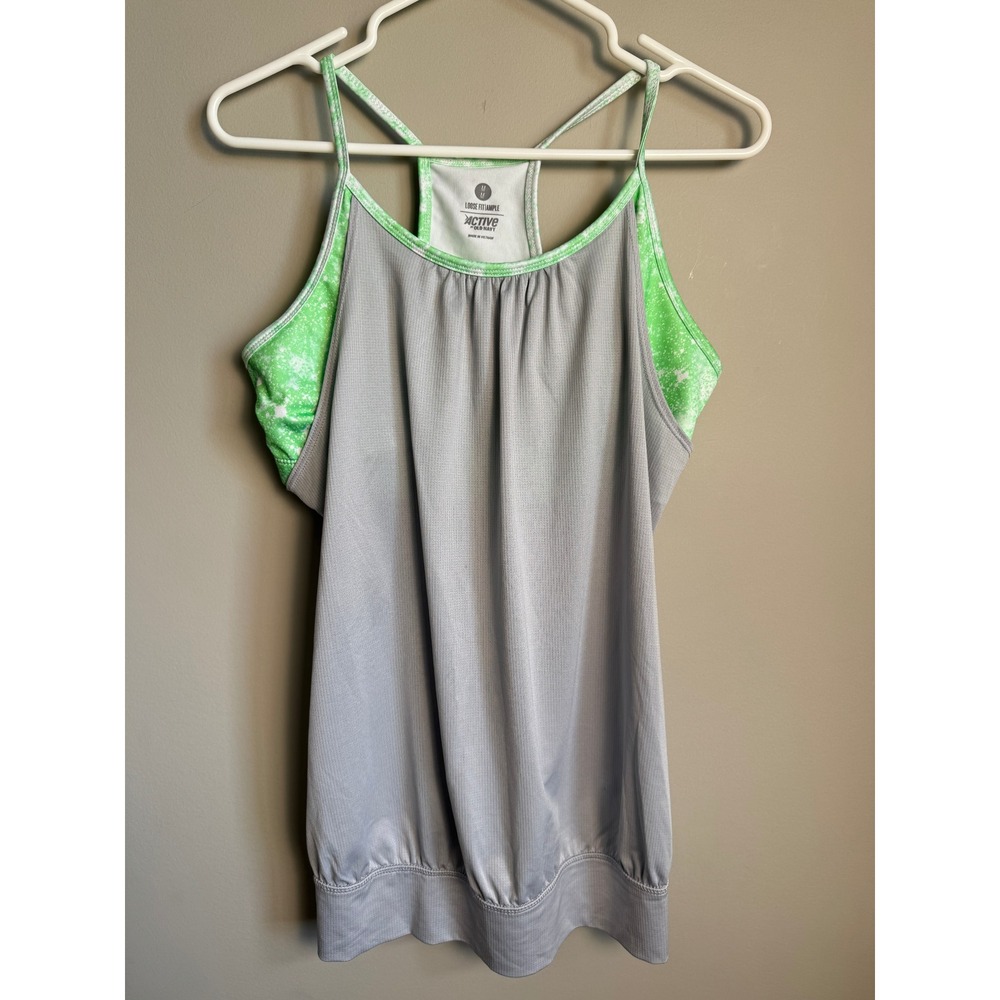 Old Navy Active Summer 2 in 1 Tank Top M Athletic Gym Workout Athleisure Sporty